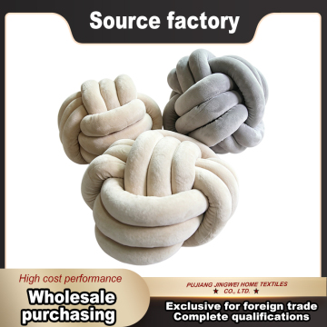 Artisanal Round Knot Pillow with Soft Velvety Finish