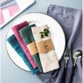 Cotton Linen Cloth Table Napkin Polyester Handkerchief Diner Party Cup Home Cleaning Cloth Kitchen Dishcloth