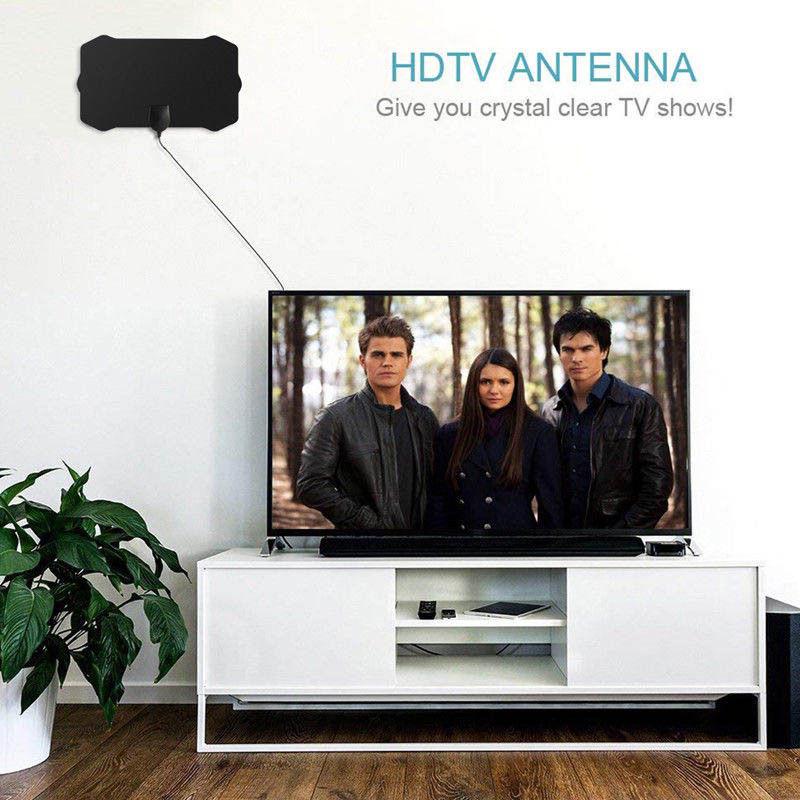 BEESCLOVER TV Antenna Flat Indoor Free Digital 1080P 200 Mile Range Antenna HDTV Skywire 4K Antena Aerial for tv r25