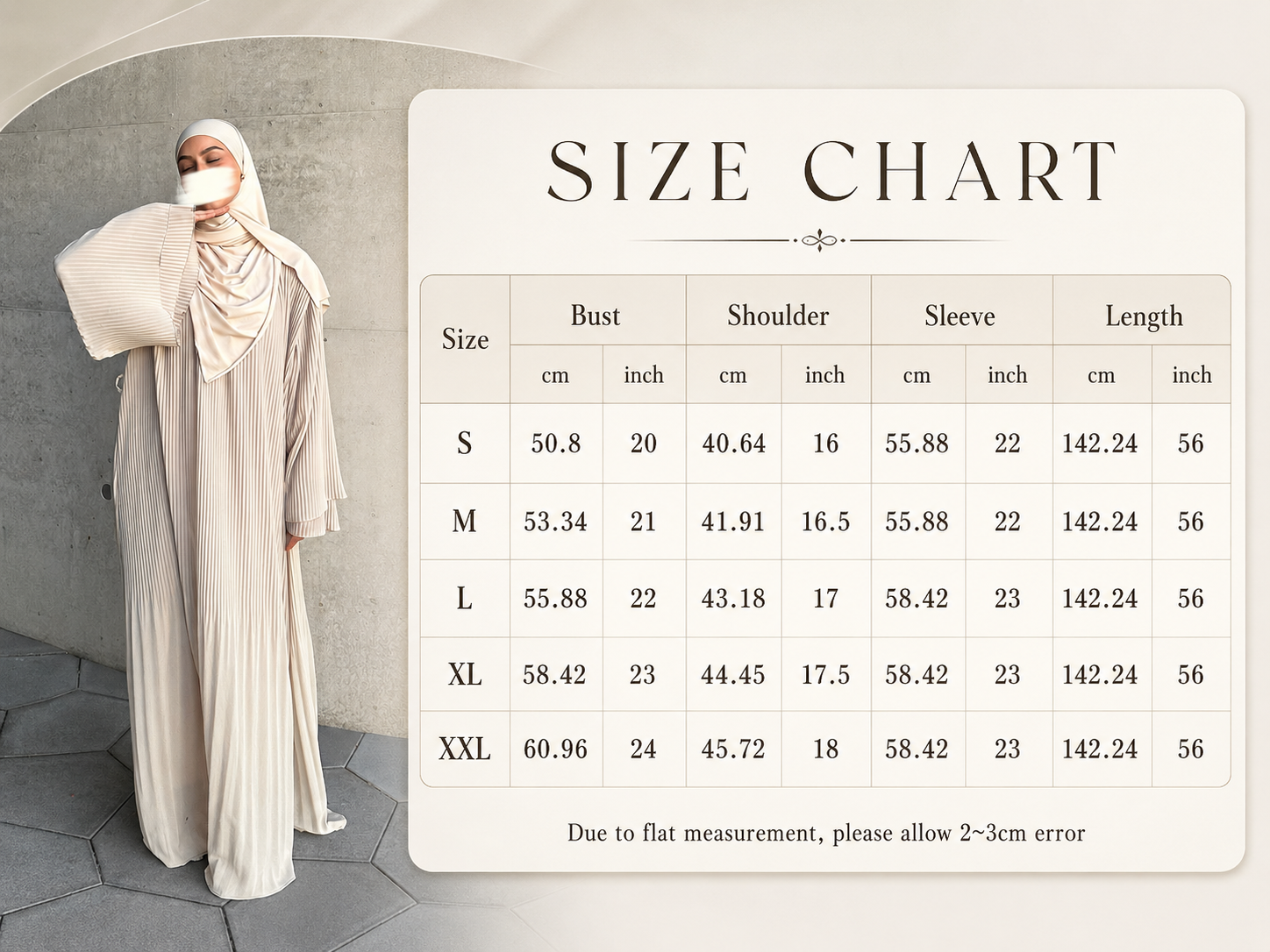 Pleated Chiffon Abaya Maxi Dress