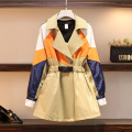 2020 New Plus Size Women's Spring Autumn Long Trench Coat Casual Long Sleeve Windbreaker outerwear M68