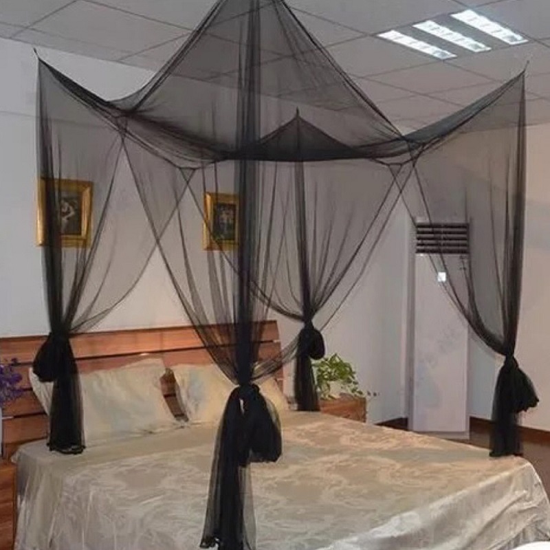 Luxury Mosquito Net 4 Corner Post Bed Canopy Quick and Easy Installation for King Size Beds 190x210x240cm