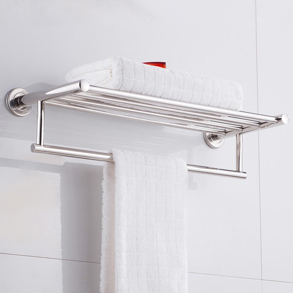 60Cm Stainless Steel Wall Mounted Bathroom Towel Rack Single Layer Rail Holder