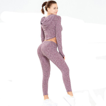 Women Yoga Sets Sports Suits Quick Dry Running Tops Legging Hoodie Training Tracksuit Slim Fitness Clothing Gym Sportswear 2PCS