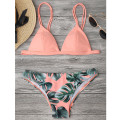 New Hot Sale Sexy Push-up Bikini Set Women Swimwear Bikini Set Print Leaves Push-Up Padded Bathing Swimsuit Beachwear Hot Sale