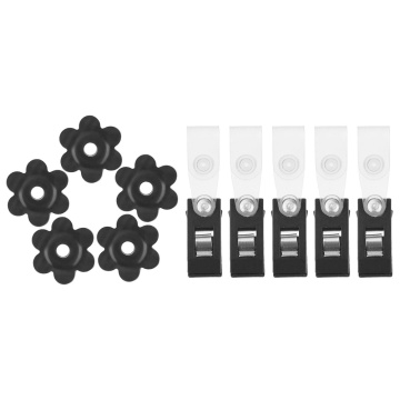 5 Pairs Banners Accessories Easy Install Practical Yard Anti-wind Durable Garden Rubber Black Tools Flag Stoppers Set With Clips