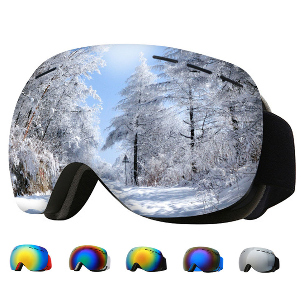 GOBYGO New Skiing Eyewear Cycling Sunglasses Men Women Ski Goggles UV400 Anti-fog Big Ski Mask Glasses Snow Snowboard Polarized