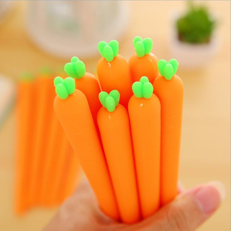 1 Pcs cute kawaii Novelty Fresh Carrot Gel Pen Promotional Gift Stationery School Office Supply creative sweet pretty lovely