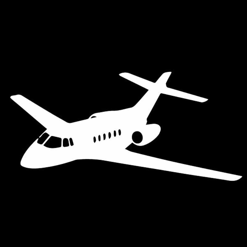 YJZT 15.2CM*7.1CM Simple Aeroplane Decorative Pattern Aircraft Shadow Vinyl Decal Car Sticker Nice Black/Silver C27-1154
