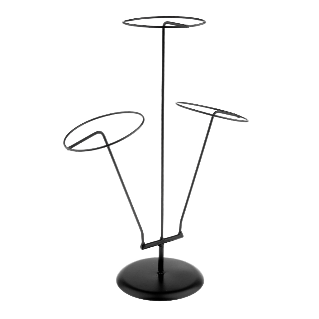 Premium Metal 3 Heads Hats Caps  Wigs Display Holder Home Support Rack Hat Display Stand Hat Wig Storage Display Stand