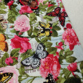 Brand New Cartoon Colorful Butterfly & Blooming Flowers Printed Cotton Fabric 50x105cm Floral Fabric Patchwork Cloth Bag Decor