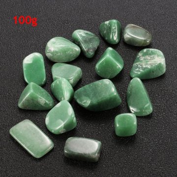 KiWarm 1 set 100g Bulk Green Aventurine Jade Gemstone Rock Stones Crystal Mineral Specimen for Garden Flowerpots Fish Tank Decor