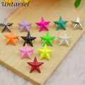 100pcs 15mm Colorful Metal Star Leather Stud Cute Candy Colors Claw Rivets DIY Garment Rivet Punk Bag DIY Nails For Belt Retail