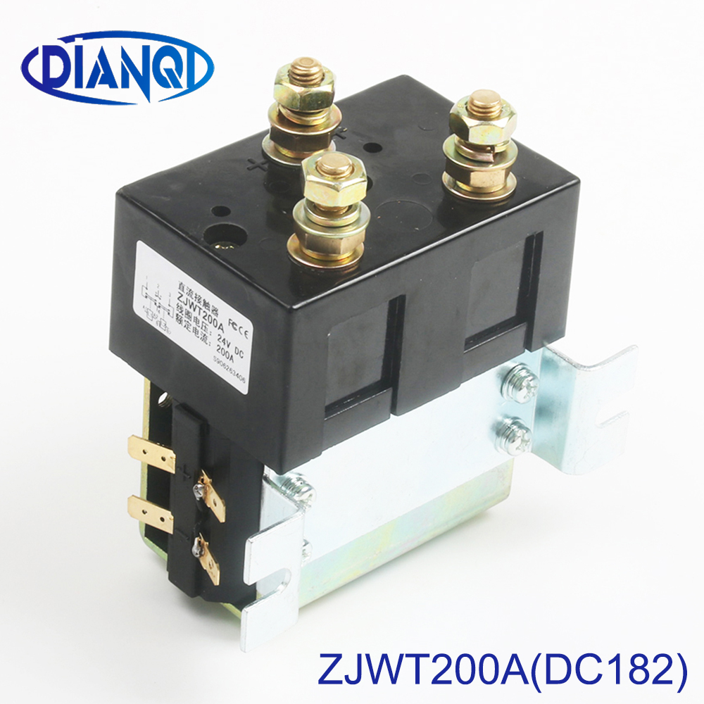 DIANQI DC182 2NO+2NC 12V 24V 36V 48V 60V 72V DC Contactor ZJWT200A for forklift handling drawing grab wehicle car winch MOTOR
