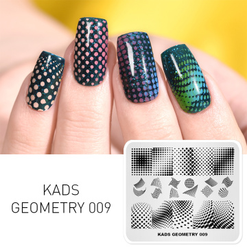 KADS Nail Stamping Plates Geometry 009 3D Image Geometric Shape Nail Design Stamper Stencil Nails Tool Nail Art Templates