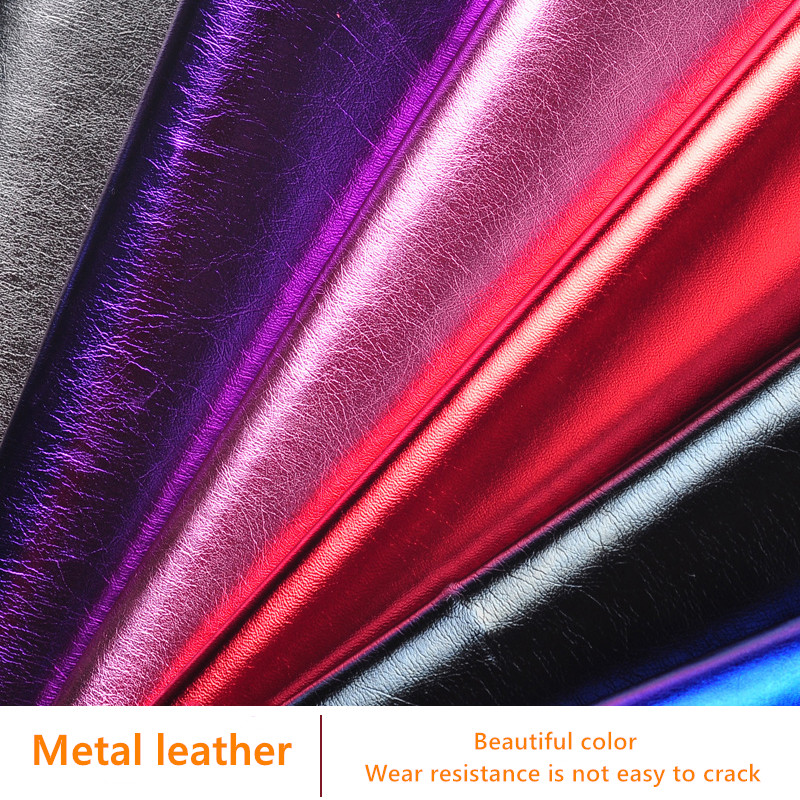 New Leather fabric Metallic luster package Bags Shoe decoration accessories Background wall PU leather Cosplay Clothing fabric