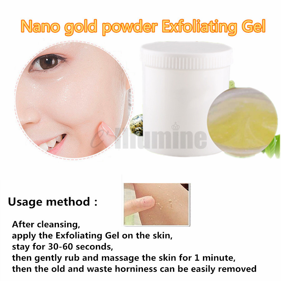 Nano Gold Powder Exfoliating Gel Dead Skin Body Face Scrubs oil Removing Blackhead Cosmetics Oem1000g