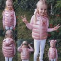 Winter Baby Girl Boy Vest Clothes Bright Kids Hooded Down Cotton Gilet Bebe Waistcoat Warm Windproof And Waterproof