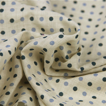Linen Color Blue Polka Dot Rayon/Linen Fabrics Tissue Thin for DIY Summer Apparel Clothes Blouse Dress Pants Textile Cloth Tela