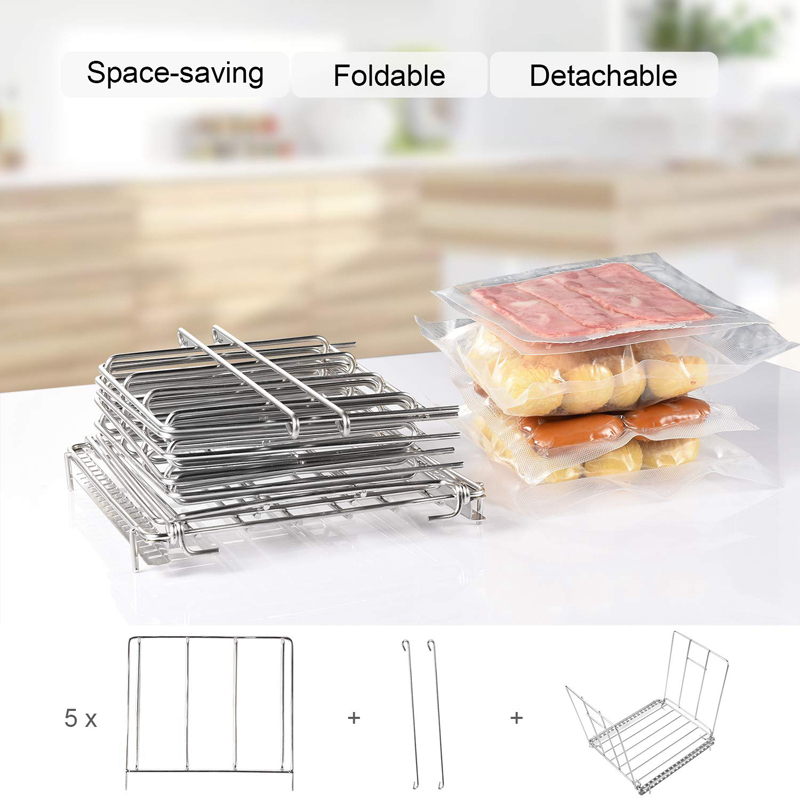 11L Sous Vide Cooker Containers Stainless Steel Sous Vide Rack Detachable Dividers Separator for Immersion Circulators