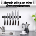 XYj New Stainless Steel Magnetic Knife Block Wall Mount Black ABS Metal Knife For Plastic Block Magnet Knife Tool Holder Stand