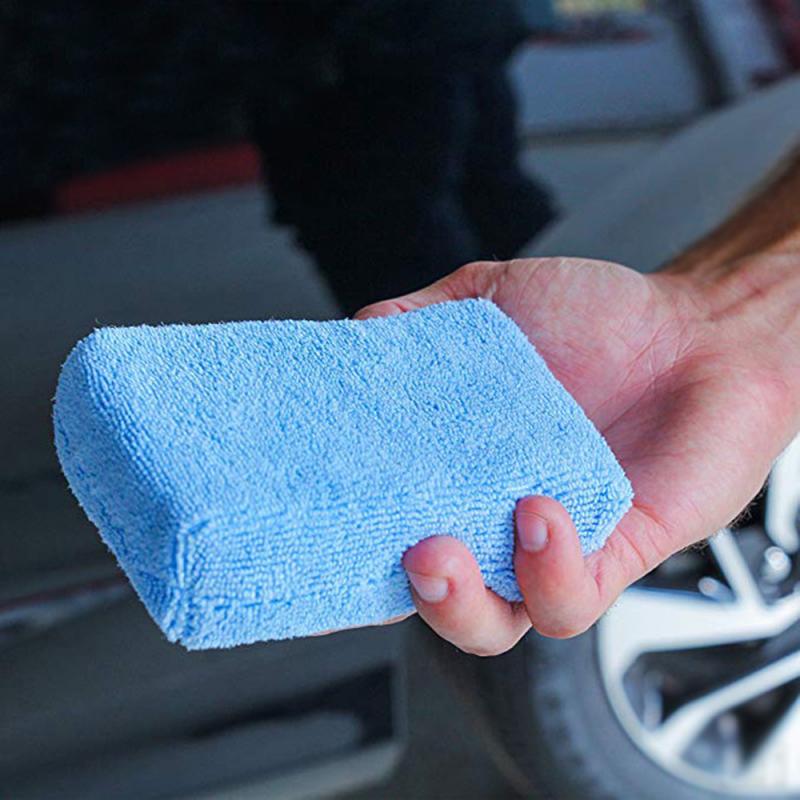 Car Wash Cleaning Sponge Block Microfiber Wax Applicator Pad Polishing Sponge Terry Cloth Box Polished Wax Sponge Maintenance