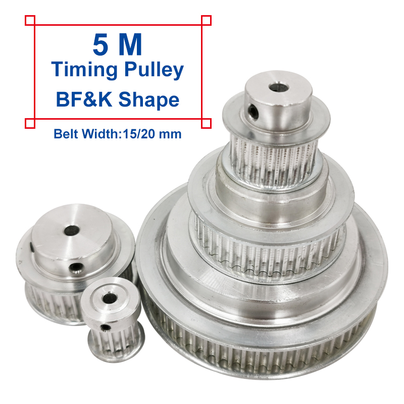 Timing Pulley 5M-10T Bore Size 5/6/6.35/7/8 mm Aluminum Belt Pulley Slot Width 16/21 mm For Width 15/20mm 5M-rubber timing belt