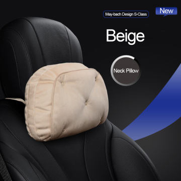 JINSERTA May-bach Design S-Class Car Neck Pillow Headrest Seat Back Support Waist Pillow Super Velvet Travel Pillow Accessories