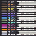 Metallices Permanent Paint Markers Pens -Fine Point Metal Art Brush Tip Markers For Glass Paint,Painting Rocks,Black Paper,Photo