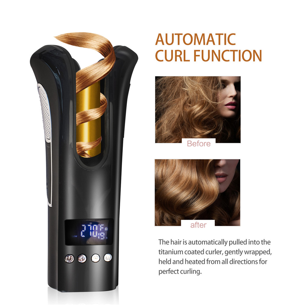 Professional Hair Air Spin Curl 1 Inch Ceramic Rotating Electric Air Spin Hair Curlers Automatic Curling Irons