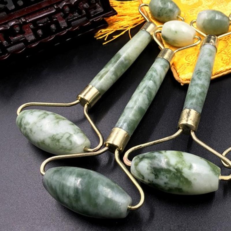 Natural Jade Roller Thin Face Massager Face-lift Beauty Face Neck Chin Roller Massage Slimming Remove Line Face-lifting Stick