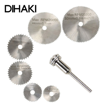 7PCS 20-50mm HSS Circular Saw Blade Rotary Tool For Dremel Metal Cutter Power Tool Set Wood Cutting Discs Drill Mandrel Cutoff