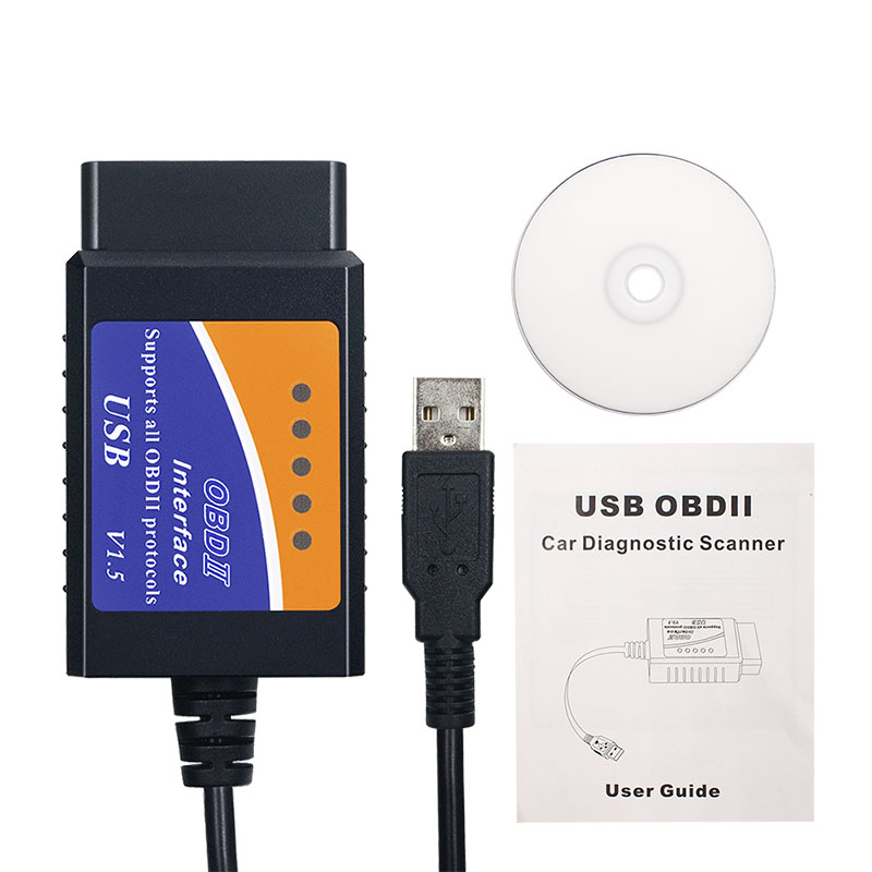 Best Price ELM327 HW V1.5 SW V2.1 Vehicles Auto Scanner Code Reader ELM 327 USB Interface OBD2 Connecter Diagnostic Tool