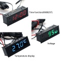 New DIY Multifunction Clock Car Temperature Battery Voltage Monitor Voltmeter DC 12V Measurement Analysis Instruments