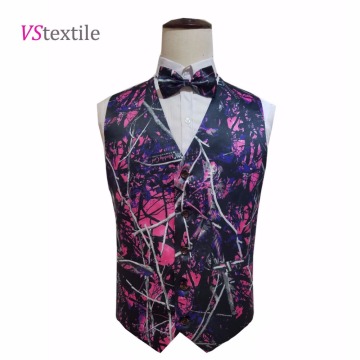 muddy girl camouflage vests for wedding groom wear camo vests and tie custom make free shipping