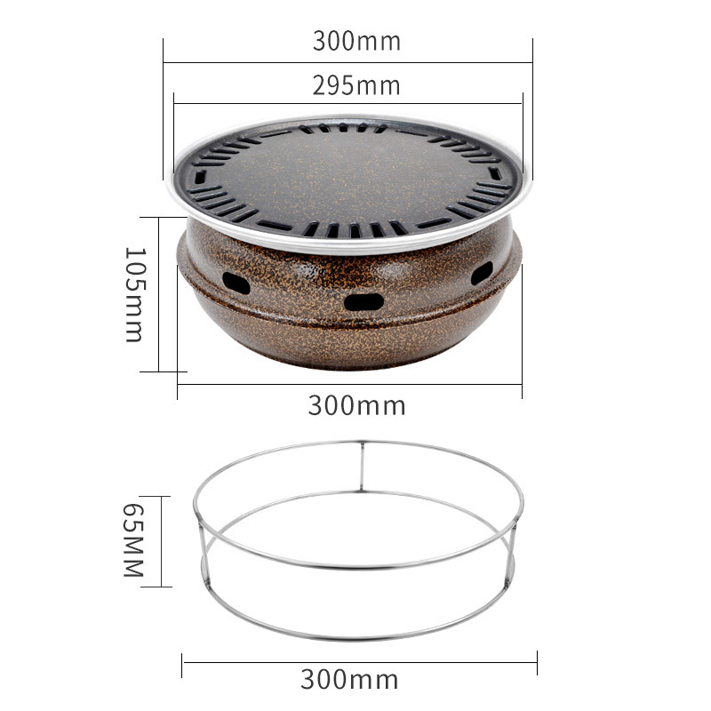 Korean barbecue pot small charcoal oven Japanese BBQ stove self-service household portable earthen carbon grill roast meat