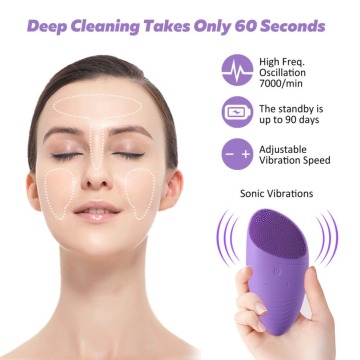 Electric Silicon face cleansing brush Masager Vibrating Rechargeable Deep Cleansing Skin Care Facial Cleansing Brush Waterproof