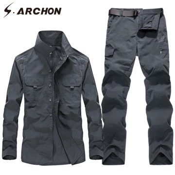 S.ARCHON Summer Military Uniforms Men Tactical Quick Dry Shirts Cargo Pants Combat Army Suit Airsoft Work Hunt Clothing Sets