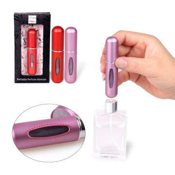 13 Colors 5ml Portable Perfume Bottle With Sprayer Pump Mini Traveling Essential Aluminum Empty Parfum Atomizer With Black Box