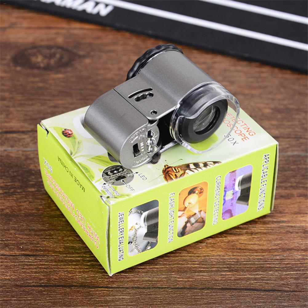 50X LED Mini Microscope Jewelry Magnifying Glass Loupe 9882A Optical Instruments Magnifying Glass