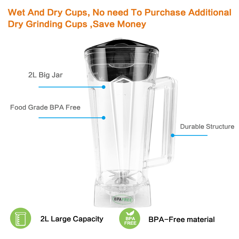 2200W Heavy Duty Commercial Grade Automatic Timer Blenders Mixer Juicer Fruit Food Processor Ice Smoothies Machine 2L Jar