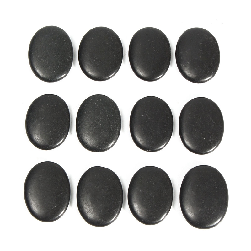 KiWarm Multifunction 12pcs Natural Energy Massage Stone Hot SPA Rocks Basalt Stone Therapy Pain Relief Health Stone 3*4cm