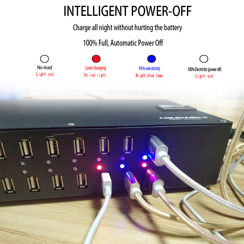 with light smart USB charger intelligent powe-off