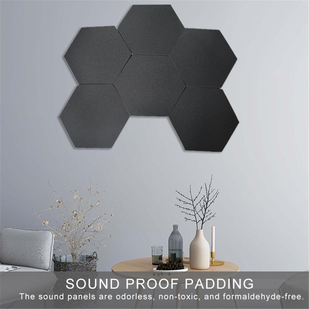 6PCS Acoustic Panels Hexagon Acoustic Treatment Panels Eco-friendly Polyester Material Acoustic Wall Panels For Home & Offices