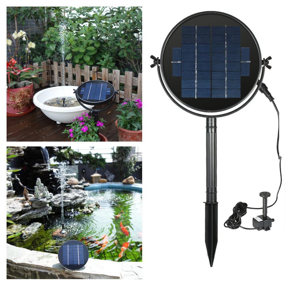 New Outdoor Solar Fountain Solar Water Pump Kit 9V 3W 2W Landscape Pool Garden Fountain