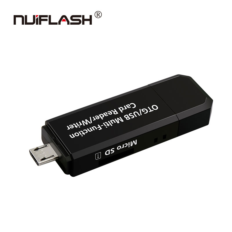 New arrival Card Reader OTG USB 2.0 Memory Card Reader pen drive for SD/ TF Card Adapter cardreader with retail package