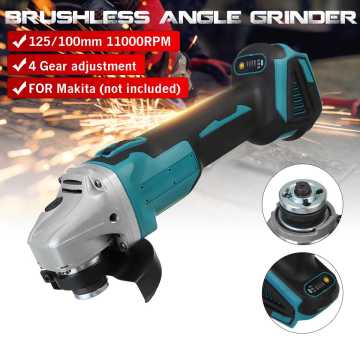 860W 18V 100mm/125mm Brushless Cordless Impact Angle Grinder 4 Speed For Makita Battery DIY Power Tool Cutting Machine Polisher