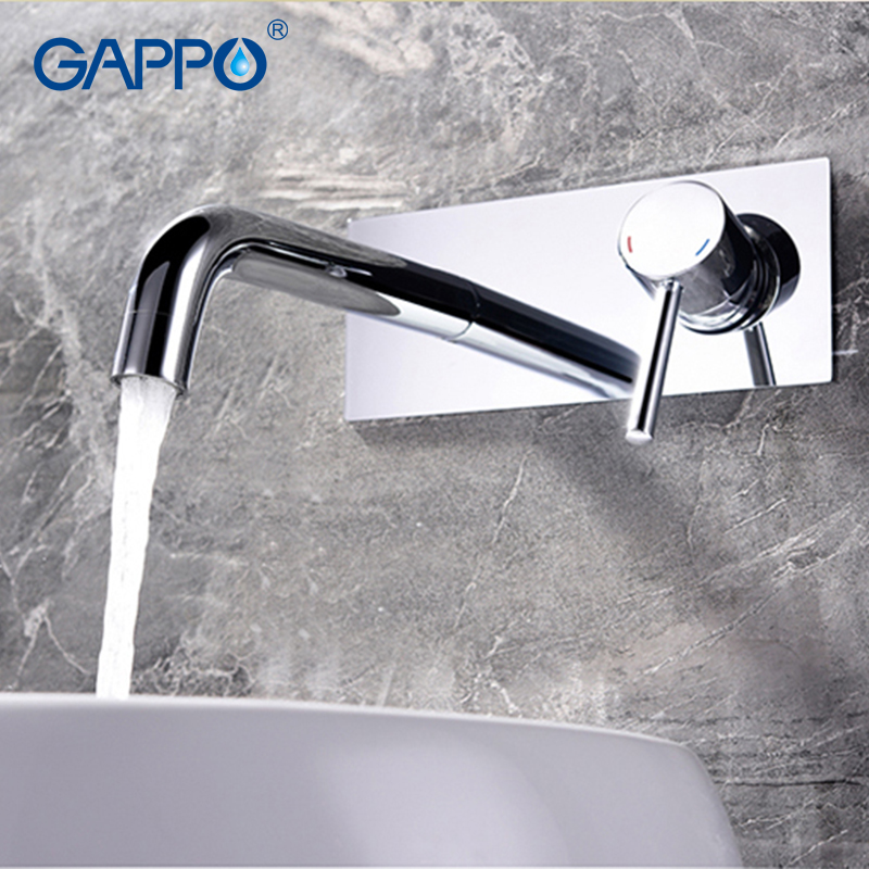 GAPPO Basin Faucet wall mounted bathroom mixer taps waterfall faucet chrome black sink faucet torneira