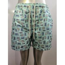 Light Green Cartoon Icon Men's Beach Shorts