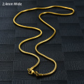 Fashion Women and Men Snake Chain Stainless Steel Necklace For High Quality Steel Color Jewelry Chain Gifts